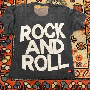 Adult aviator nation rock and roll tee shirt.